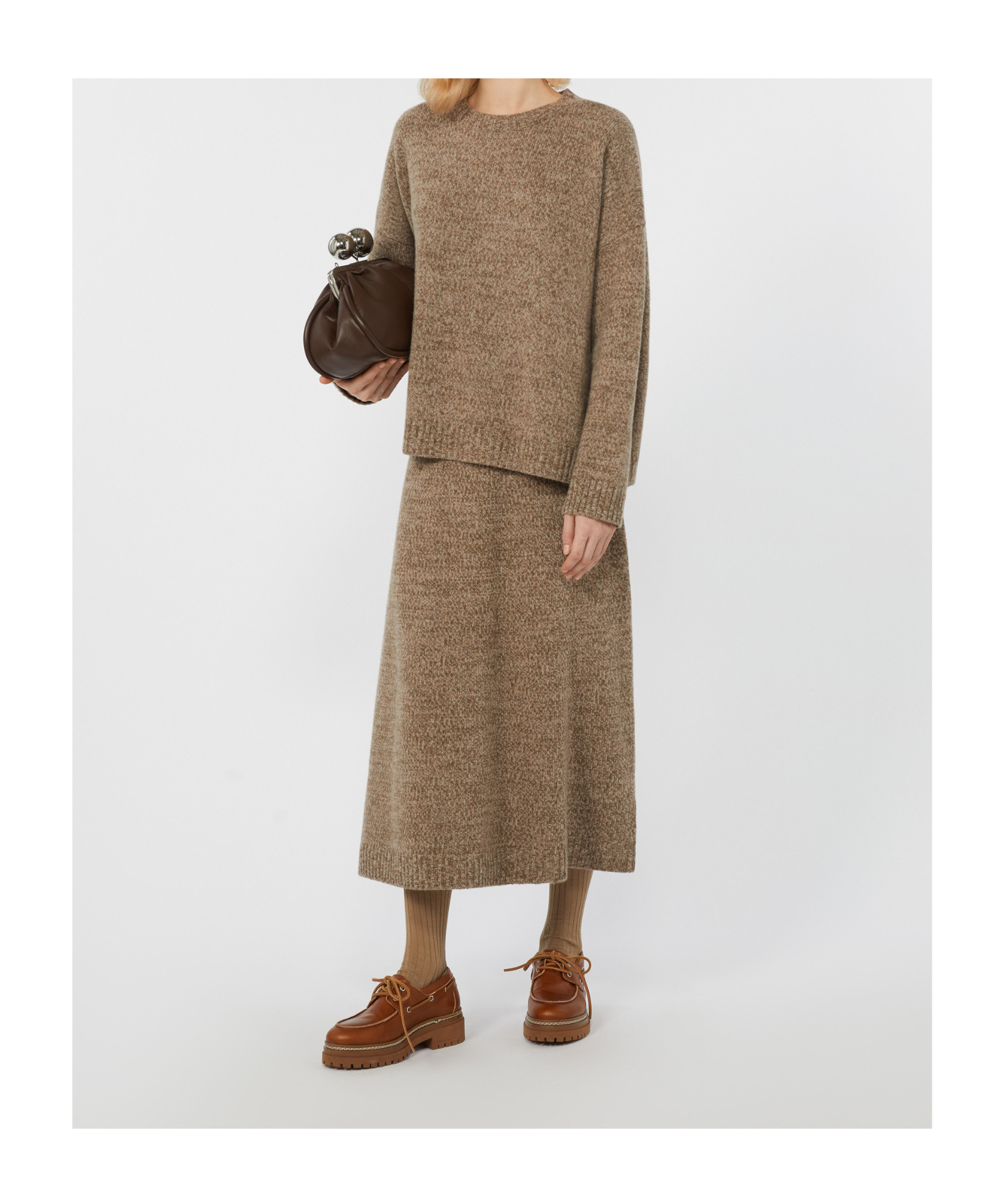 Weekend Max Mara Wool Knit Skirt In Brown