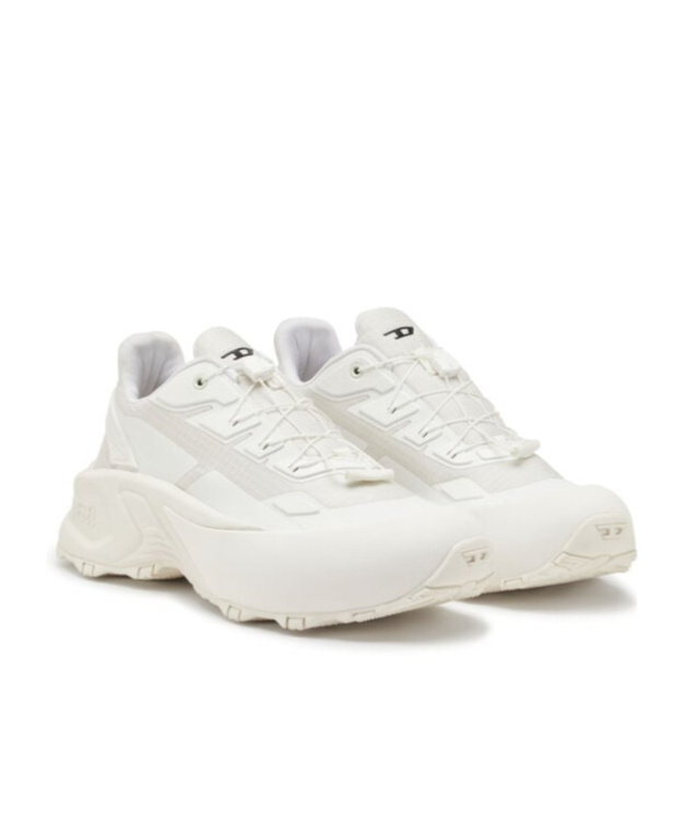 Diesel D-cage Runner-sneakers In Tpu-trimmed Ripstop In White