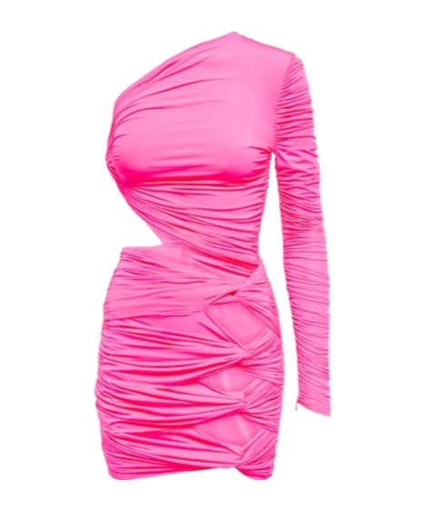 Alex Perry Keats One-shoulder Minidress In Pink