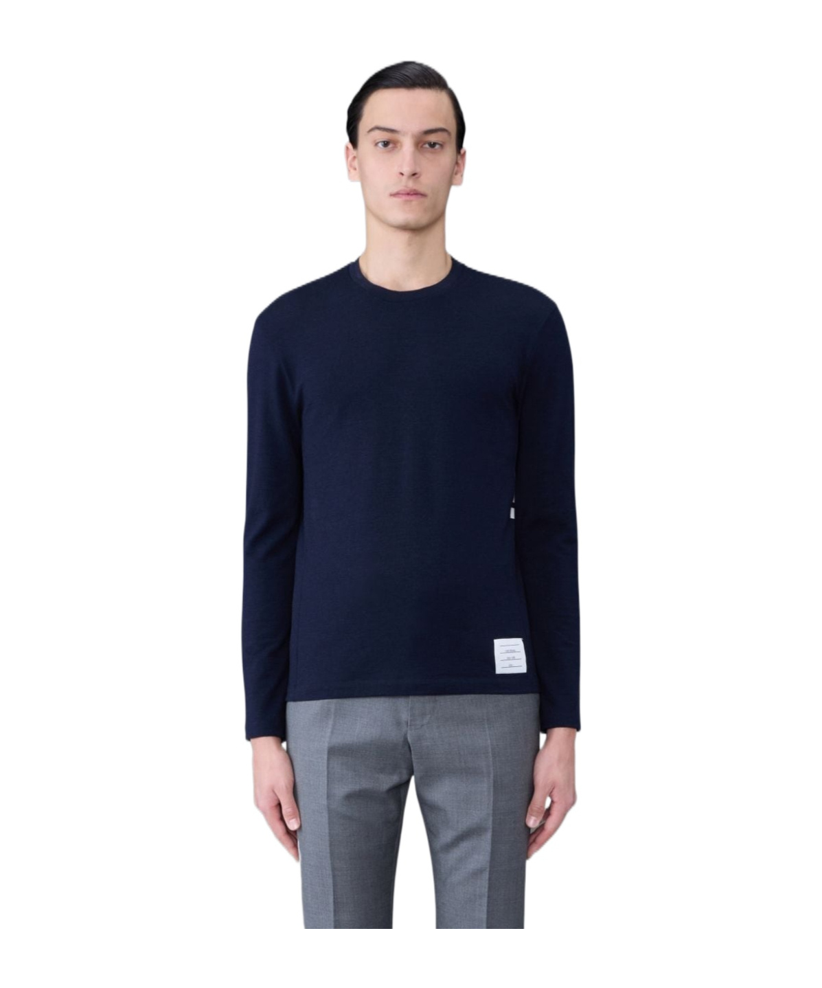 Thom Browne Oversized Cotton Long Sleeve T-shirt In Black