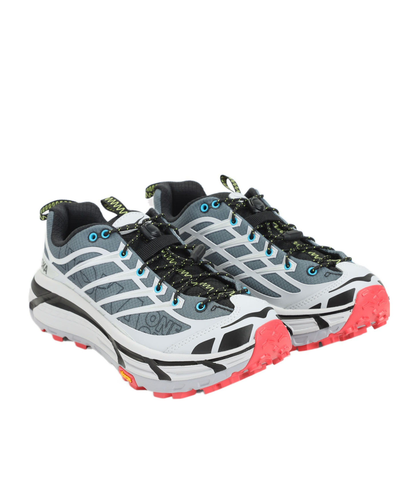 Hoka Mesh Sneakers With Heat-bonded Overlays In Gray