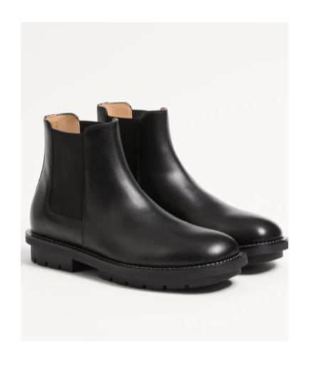 Valentino Urbie Calfskin Ankle Boot In Black