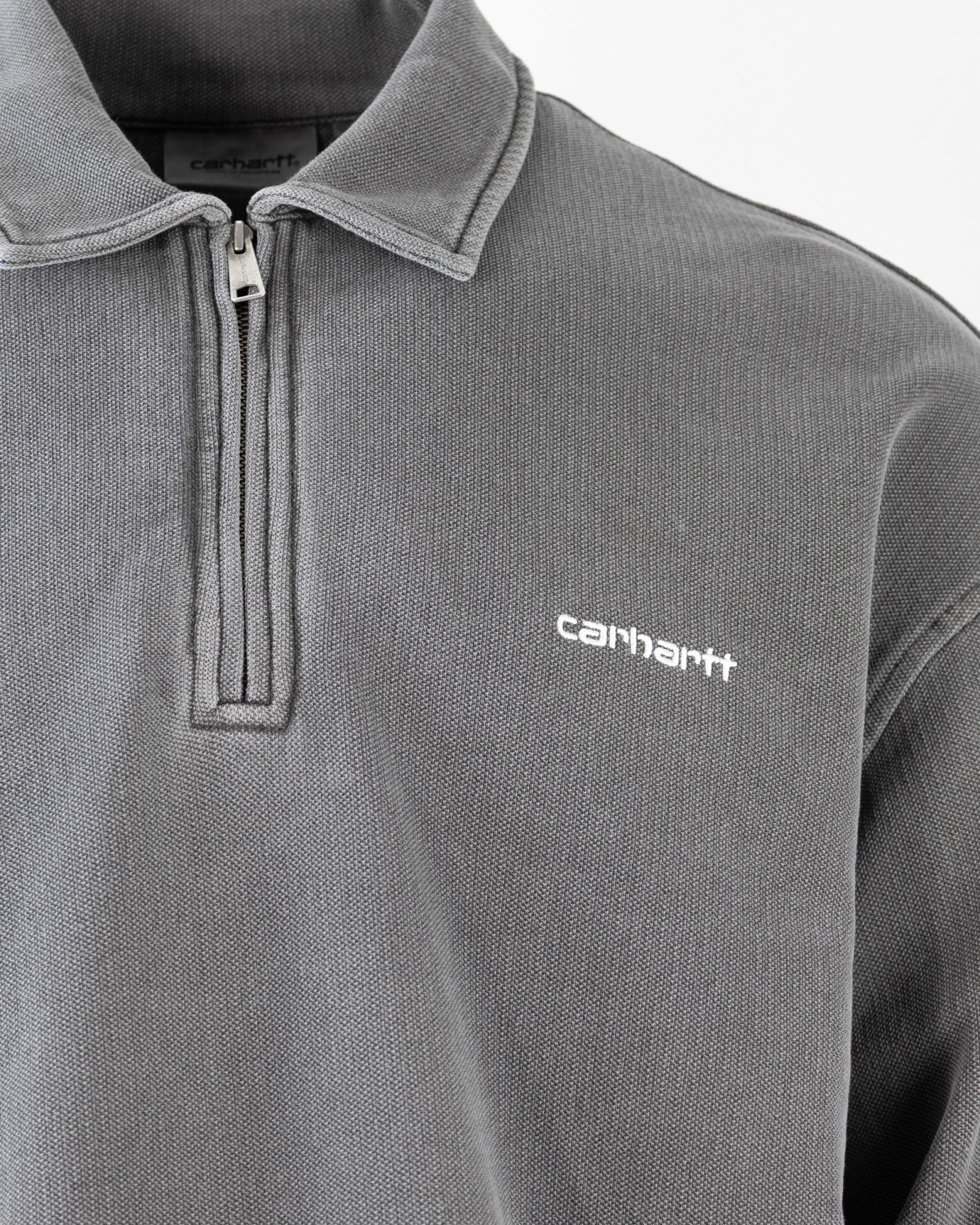 Carhartt Embroidered Script Sweatshirt Ribbed Cuffs In Gray