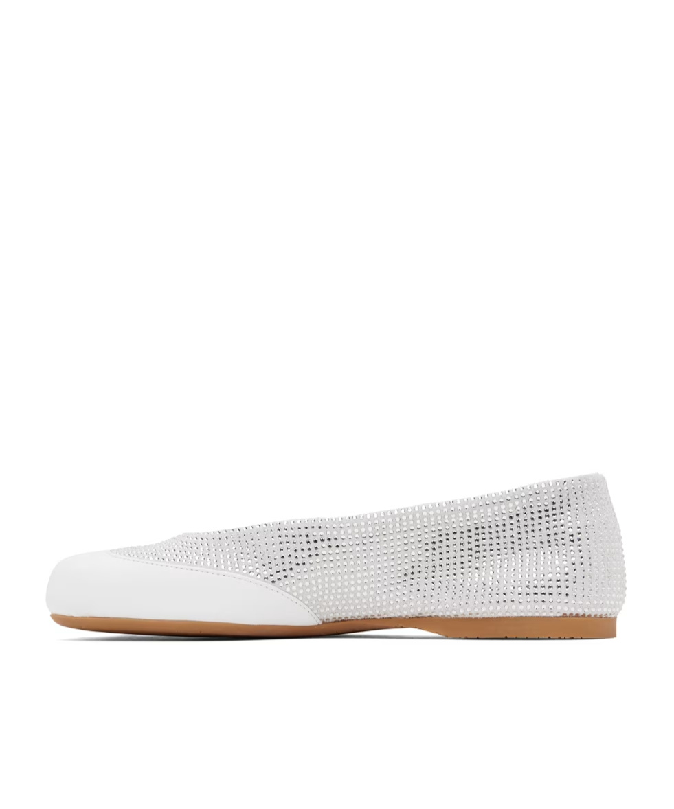 Jw Anderson Crystal Ballet Shoes In White