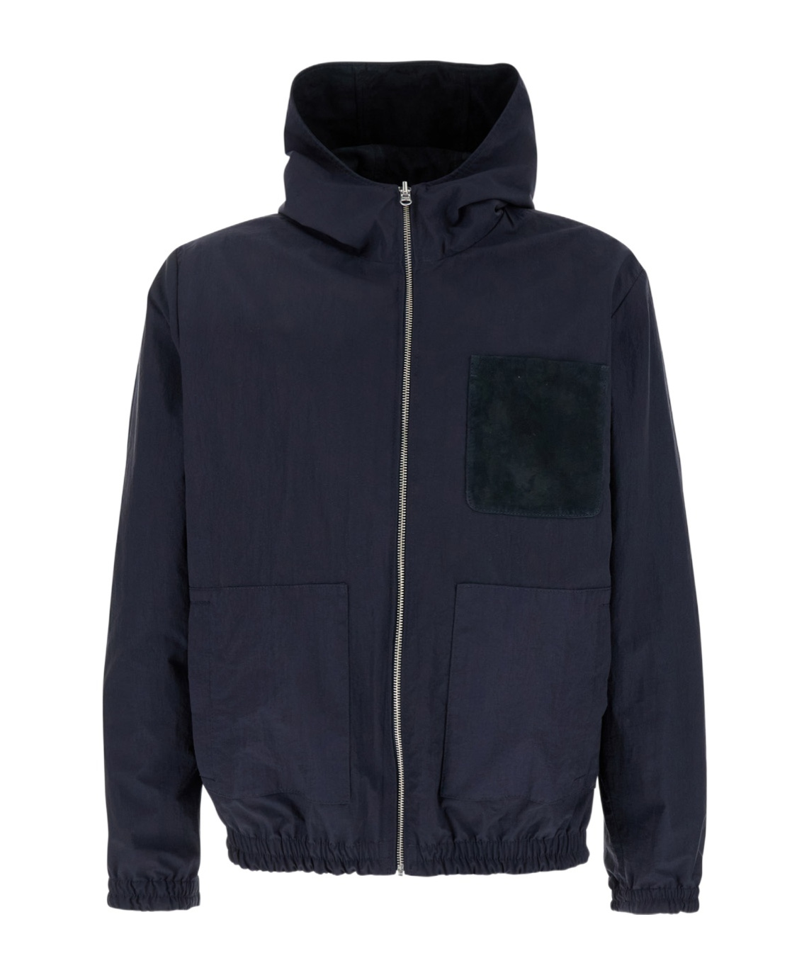 Arma Dark Blue Reversible Jacket With Hood In Suede In Black