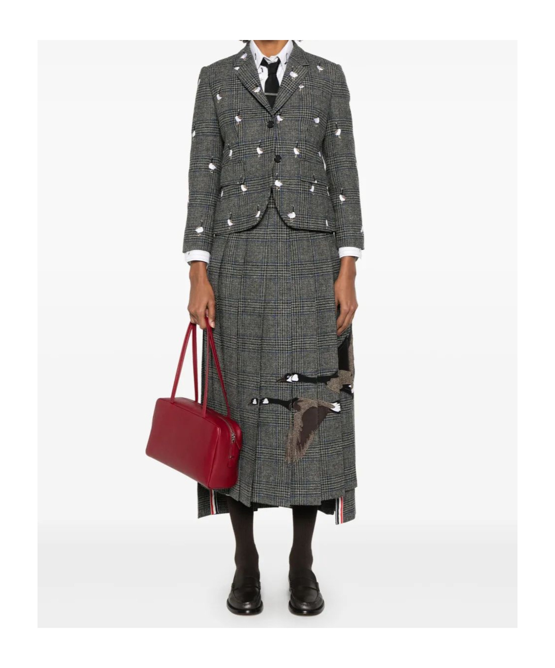 Thom Browne Prince Of Wales Hunting Tweed Blazer In Green