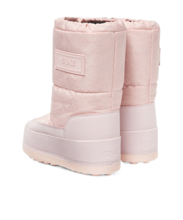 Versace Barocco-pattern Boots In Pink