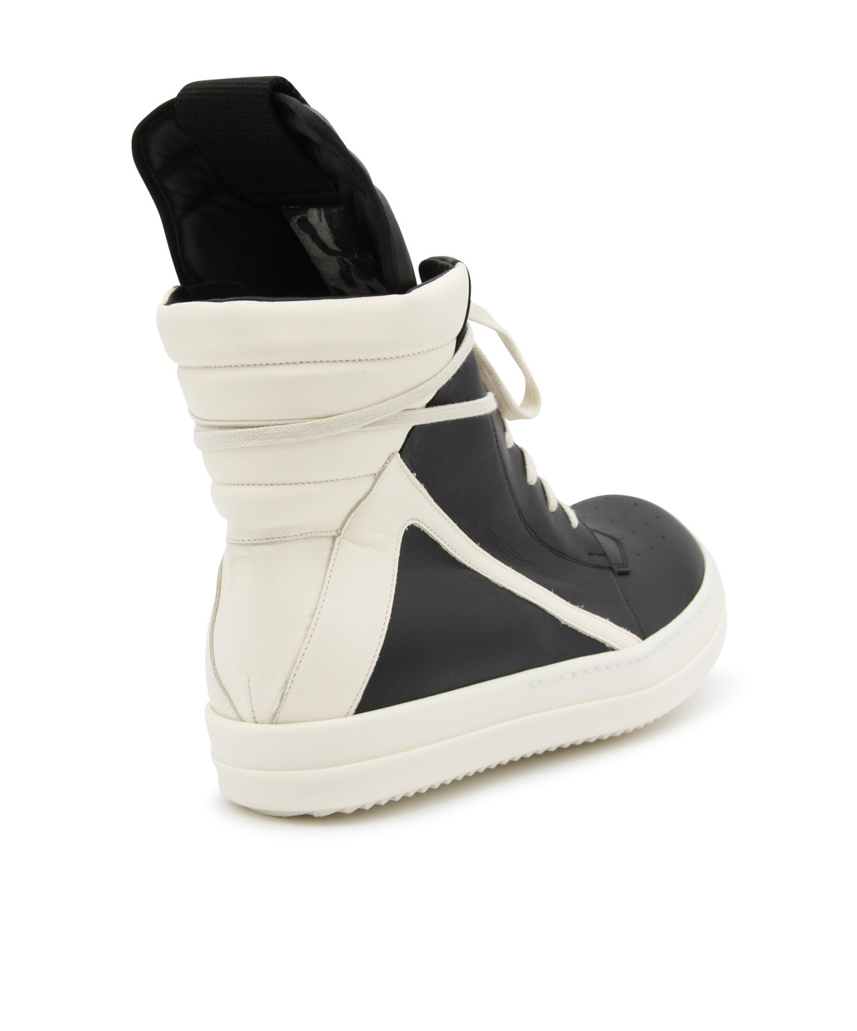 Rick Owens Geobasket Leather High-top Sneakers In White
