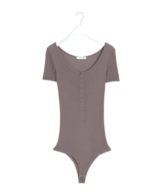 Lemaire Buttoned Rib Body In Mist Purple-red