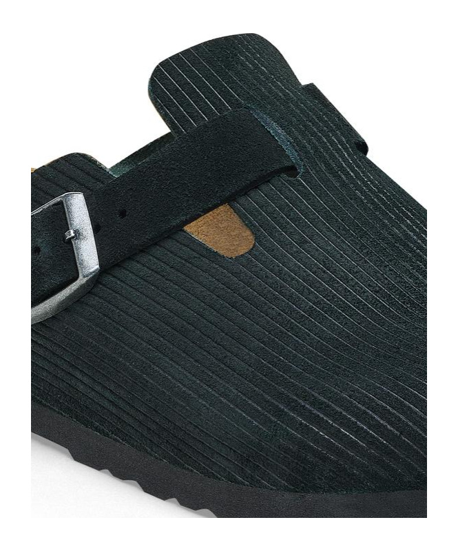 Birkenstock Boston Bs Mens Nubuck Slip On Clogs In Black