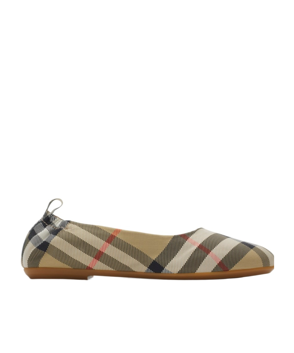 Burberry Ballerina Beige Check Pattern In Brown