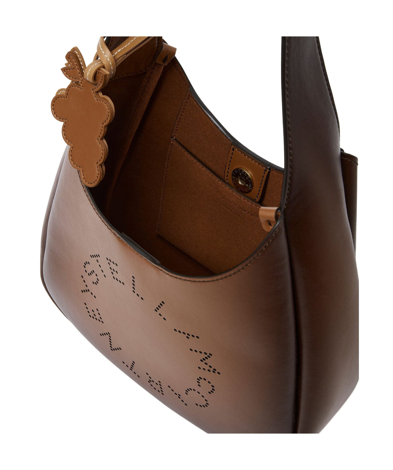 Stella Mccartney Logo Casual Wandering Handbag In Brown
