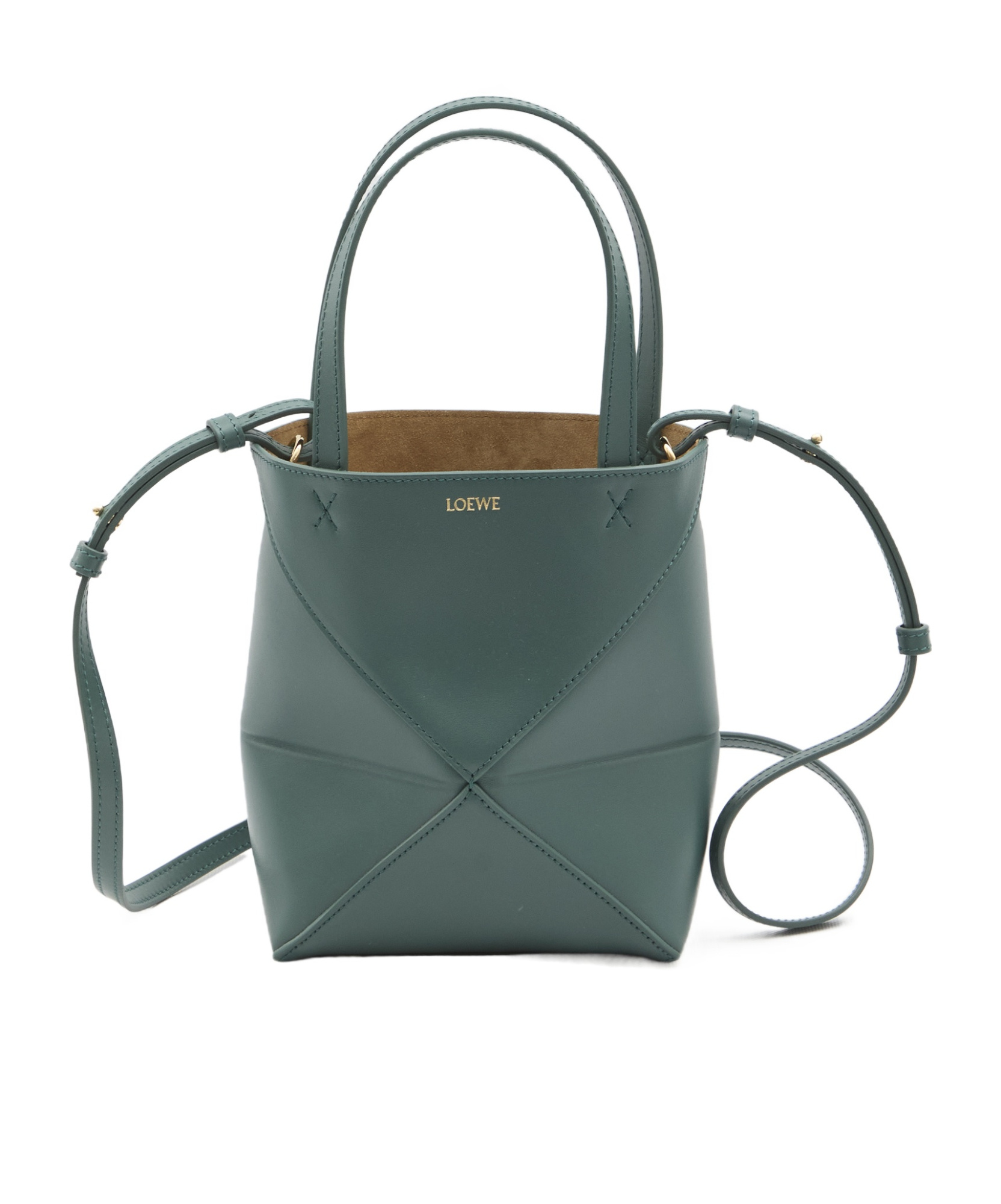 Loewe Mini Puzzle Fold Tote Bag In Green