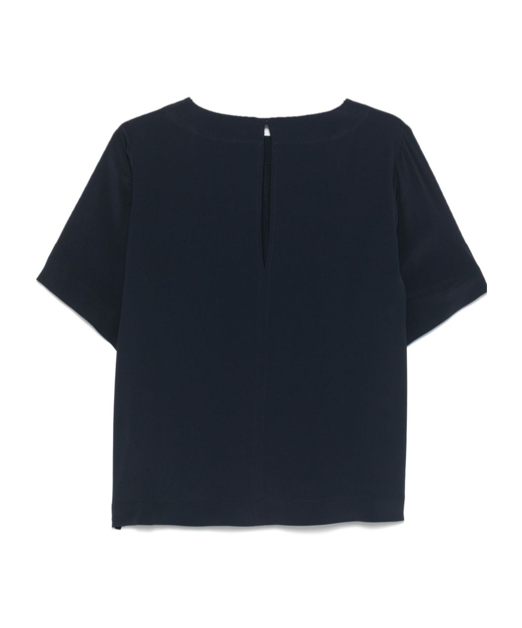 Seventy Navy Blue Blouse With Short Sleeves In Black