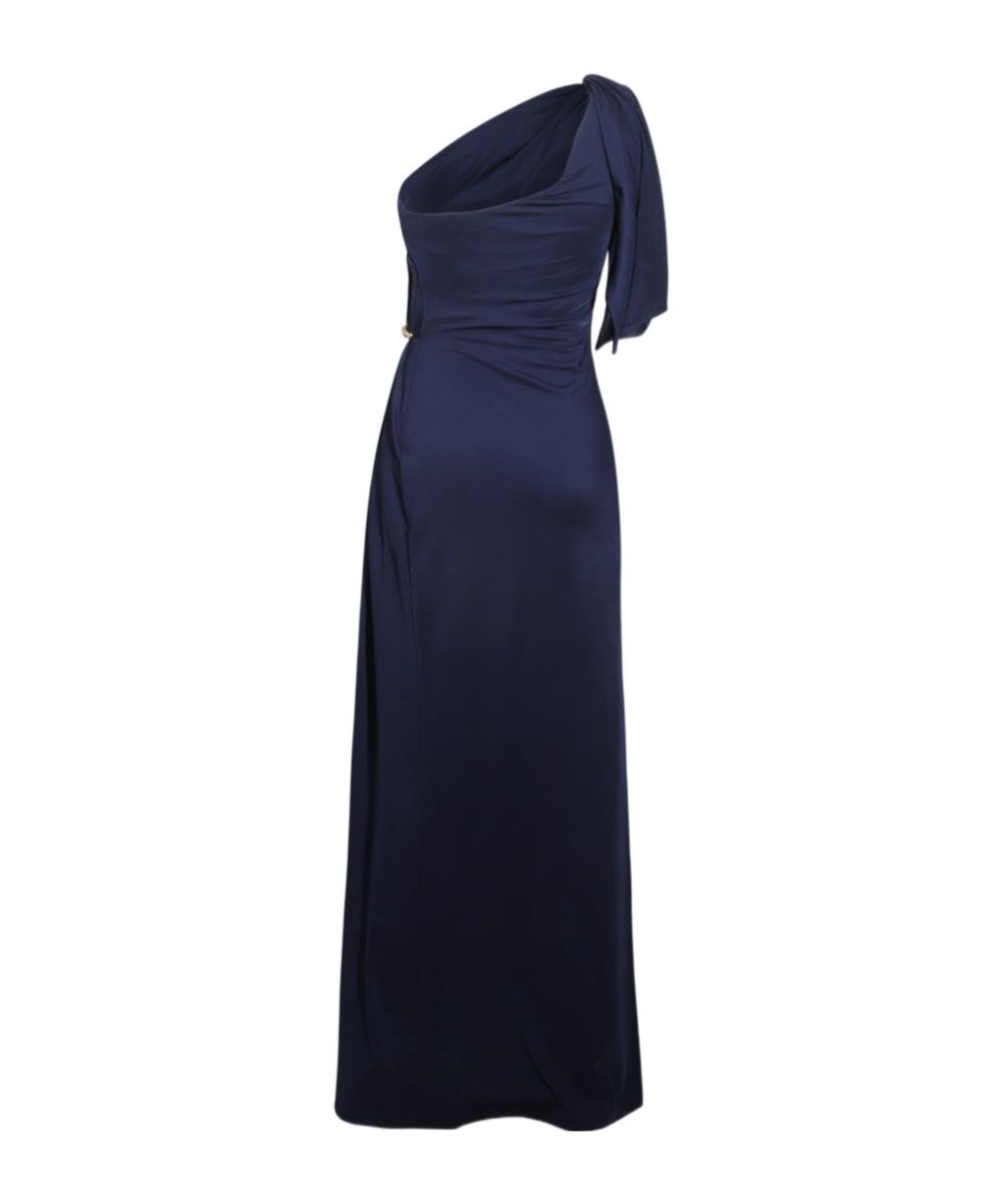 Elisabetta Franchi Red Carpet Oltremare Asymmetric Dress In Blue