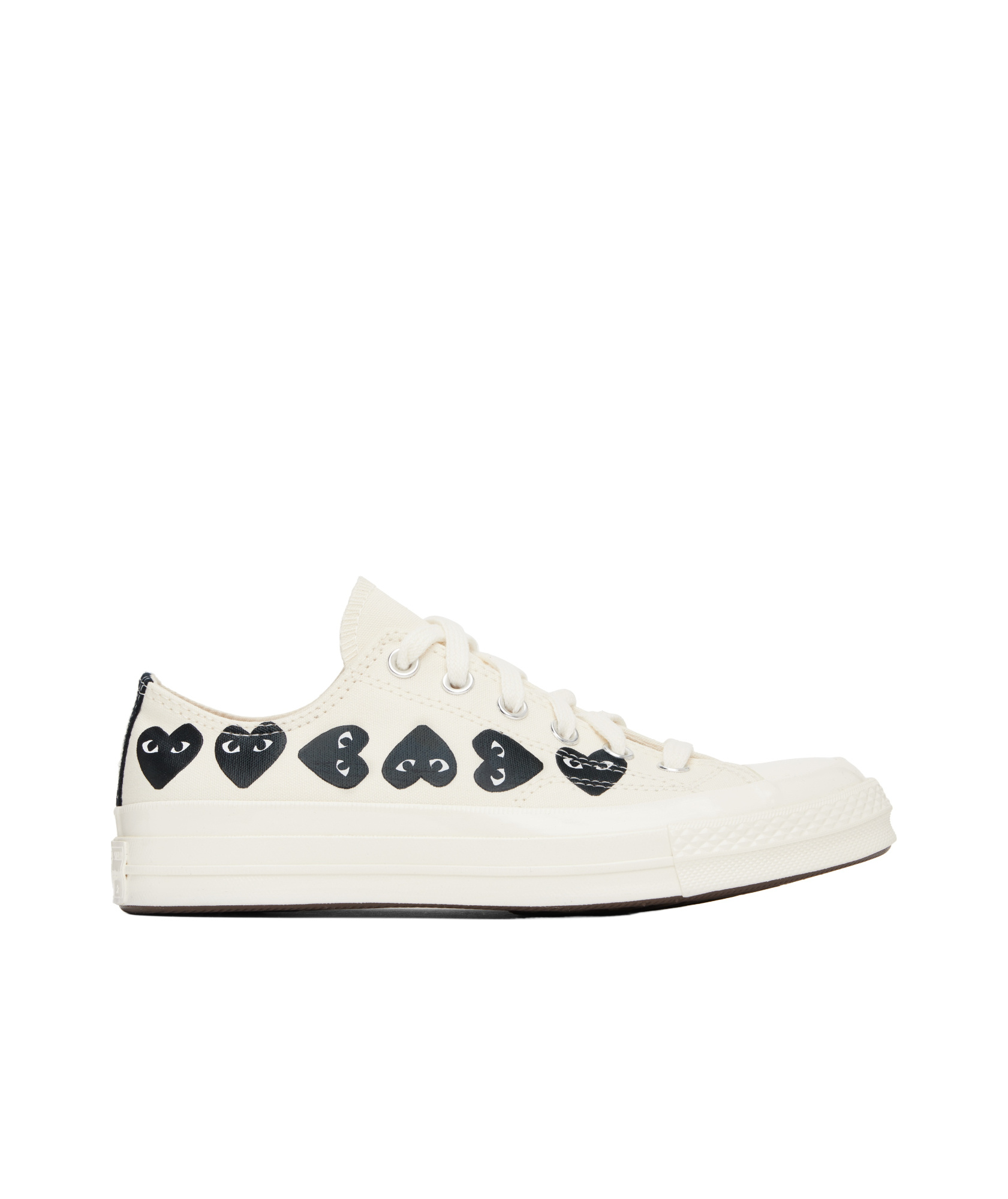 Comme Des Garçons Play Beige Converse Edition Chuck 70 Multi Heart Sneakers In White