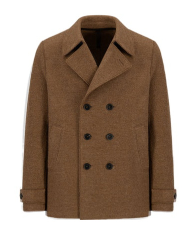 Harris Wharf London Double-breasted Short Jacket In Brown