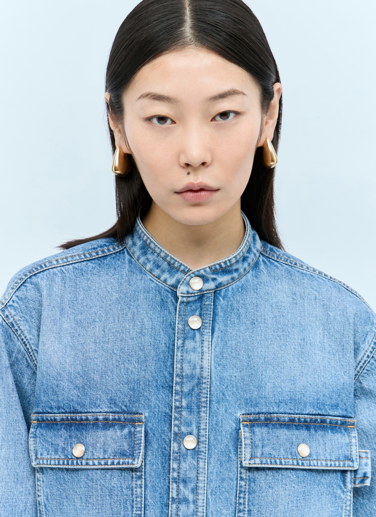 Shop Bottega Veneta Vintage Denim Shirt In Blue