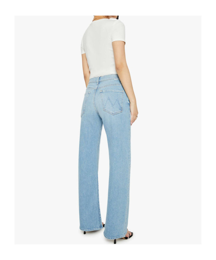 Mother High Waisted Spinner Zip Heel Norway Dude Jeans In Blue