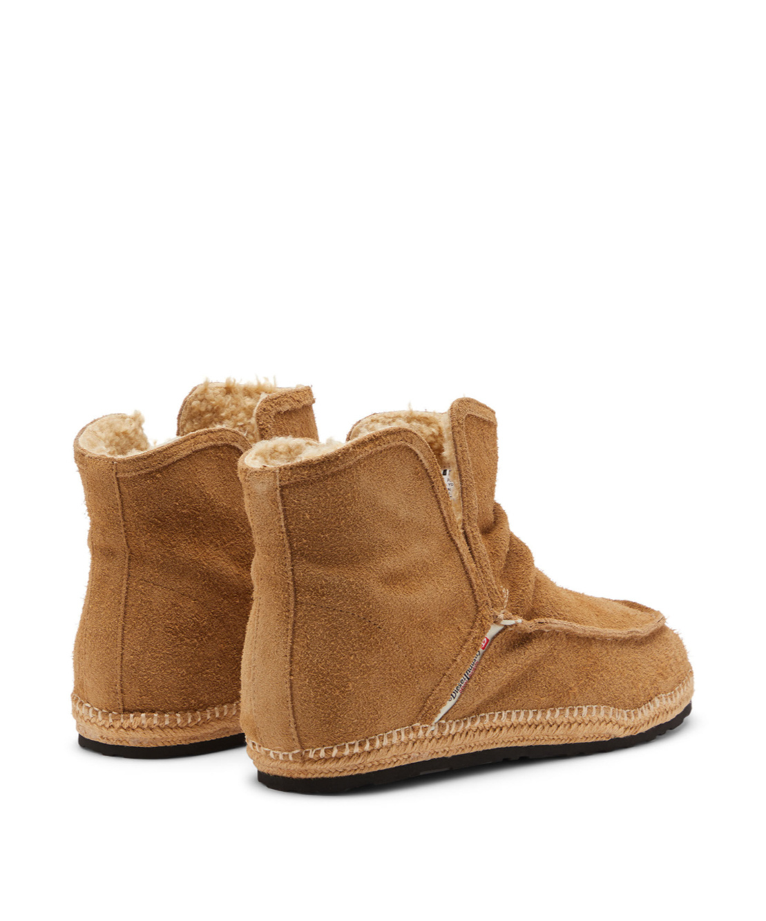 Diesel Suede Boots With Rubber Sole And Stitching In Multi