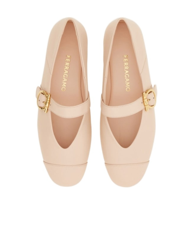 Ferragamo Gancini-buckle Ballet Flats