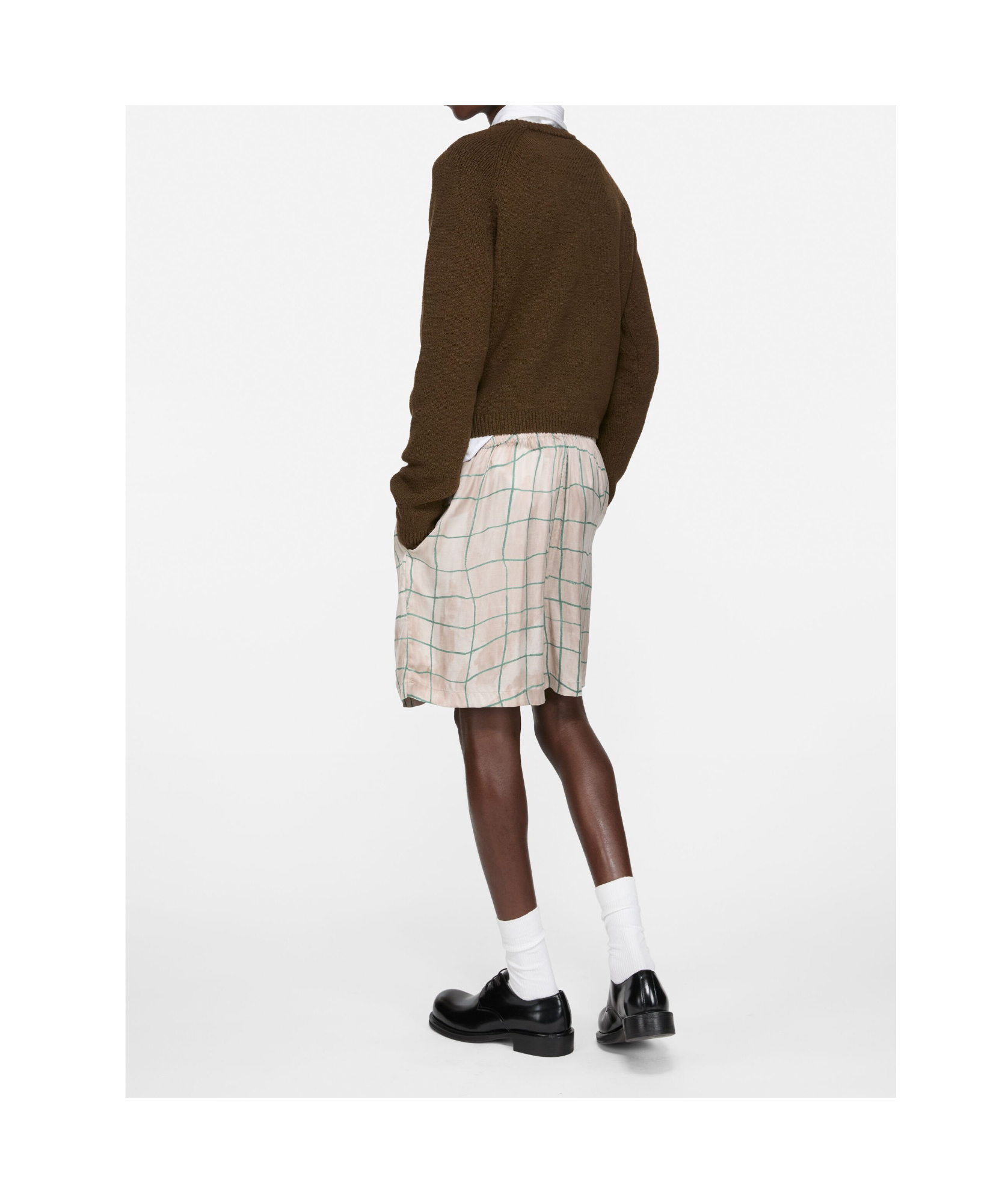 Acne Studios Check-pattern Shorts In Neutral