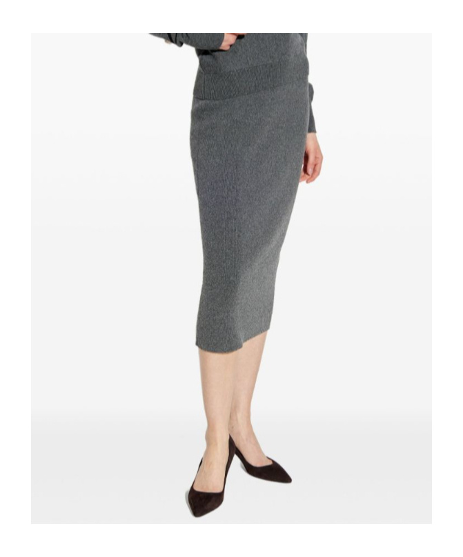 Tom Ford Cashmere-blend Midi Skirt In Gray