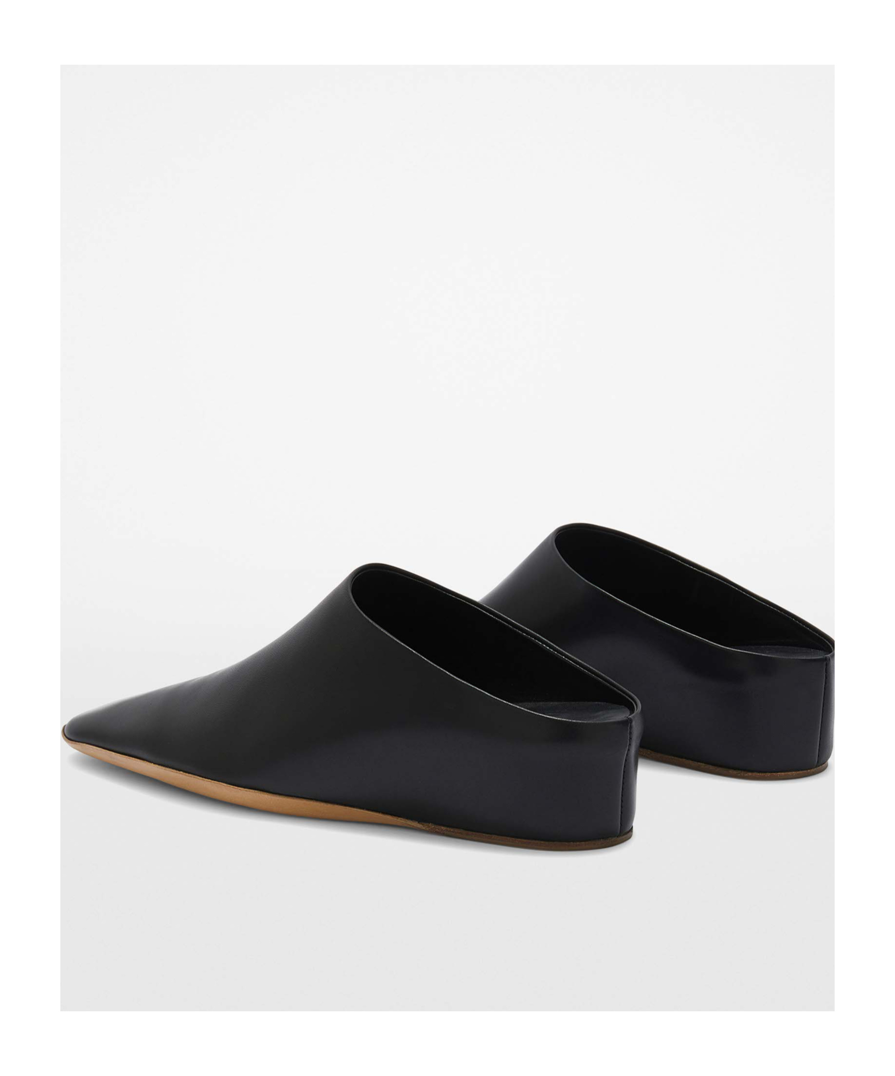 Jil Sander Square-toe Leather Mules In Black