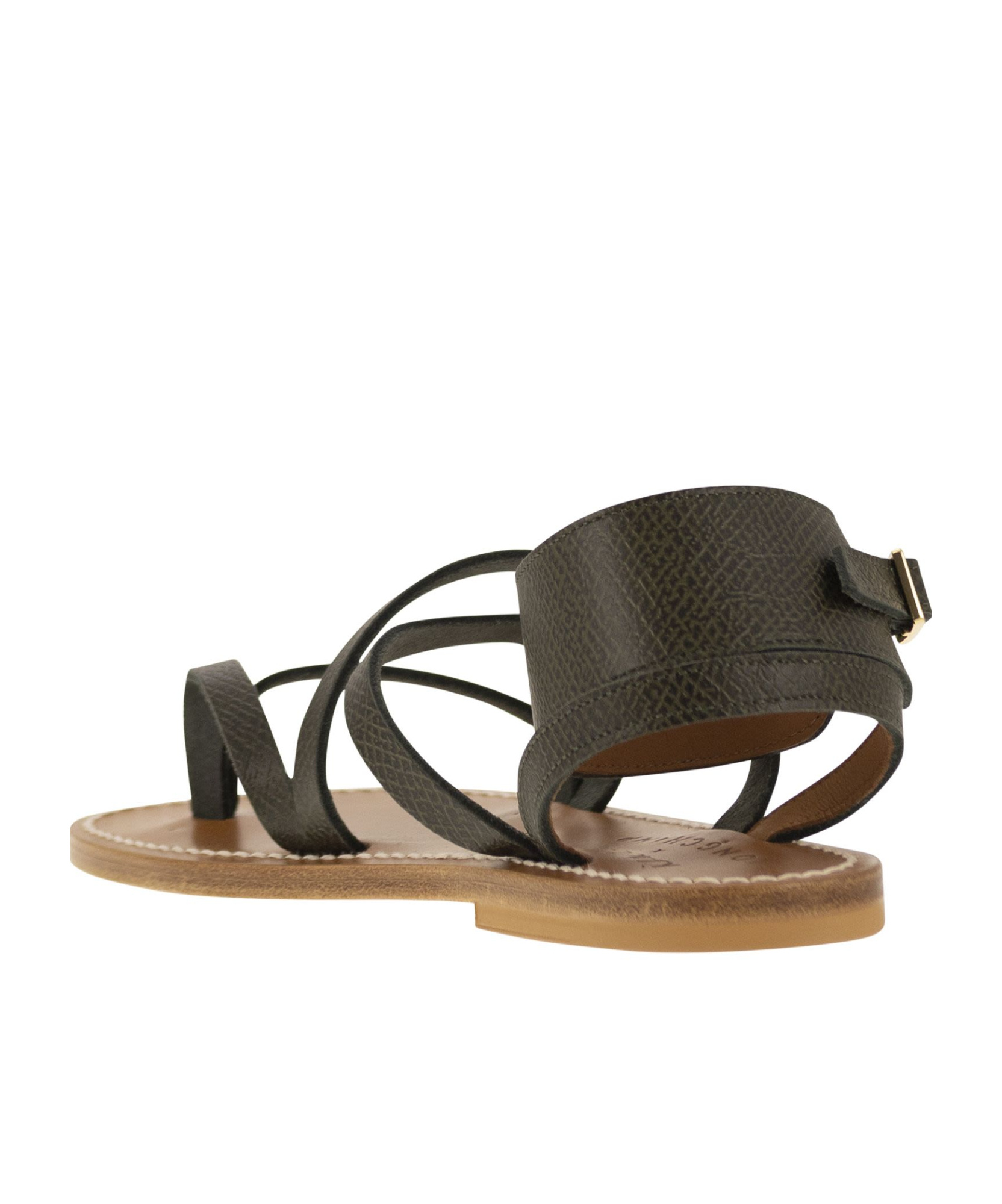 Longchamp X K.jacques Cross Strap Sandals In Black