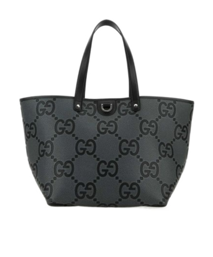 Gucci Jumbo Gg Shopping Bag In Black