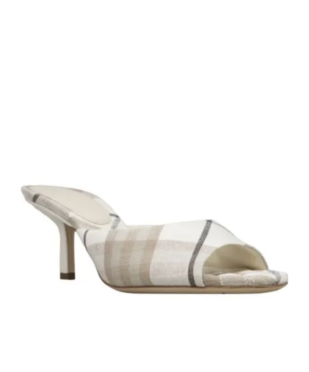 Burberry Plaid High-heeled Sandals In Brown