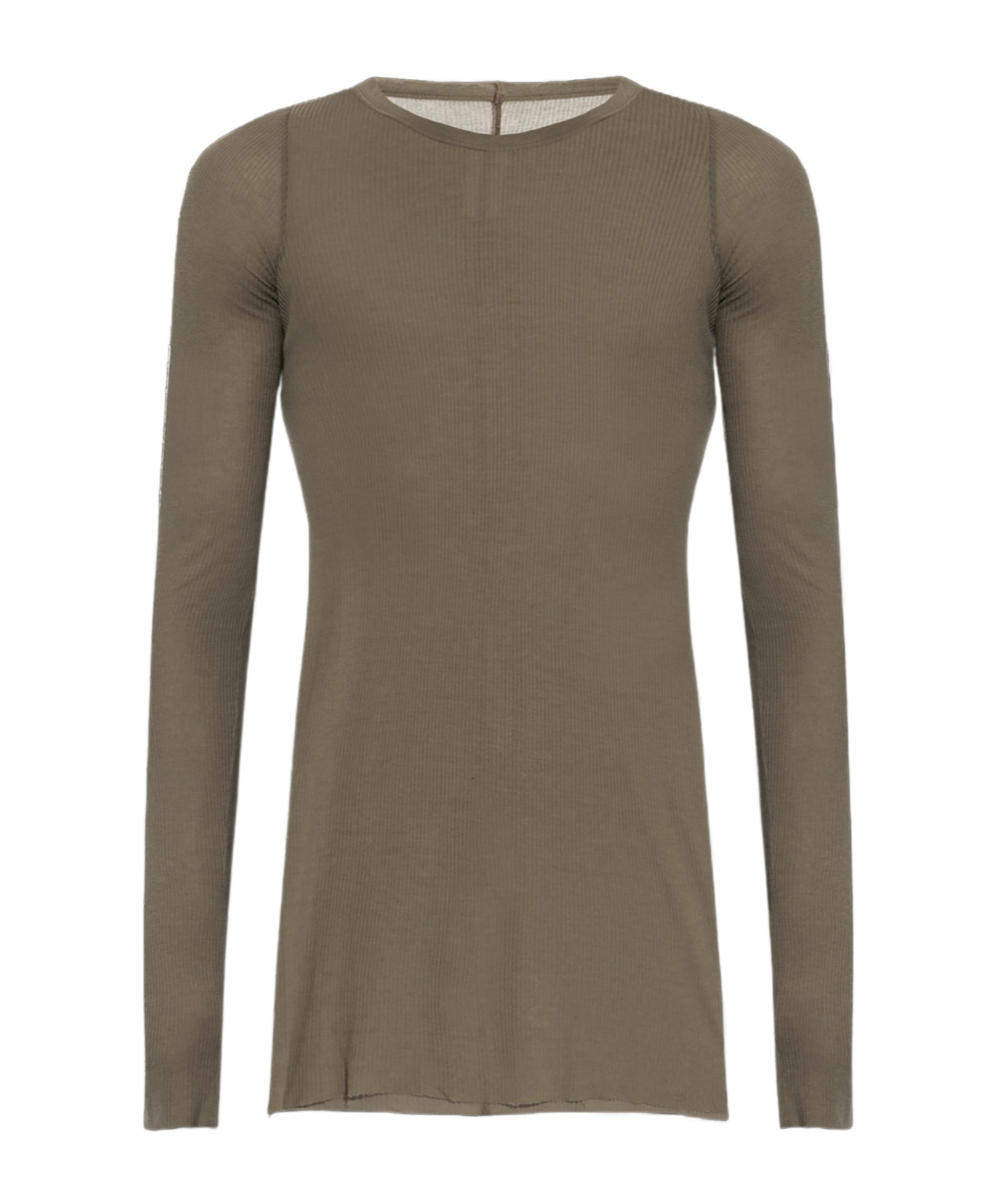 Rick Owens Grey Long-sleeve T-shirt In Viscose And Silk Blend Man In Gray
