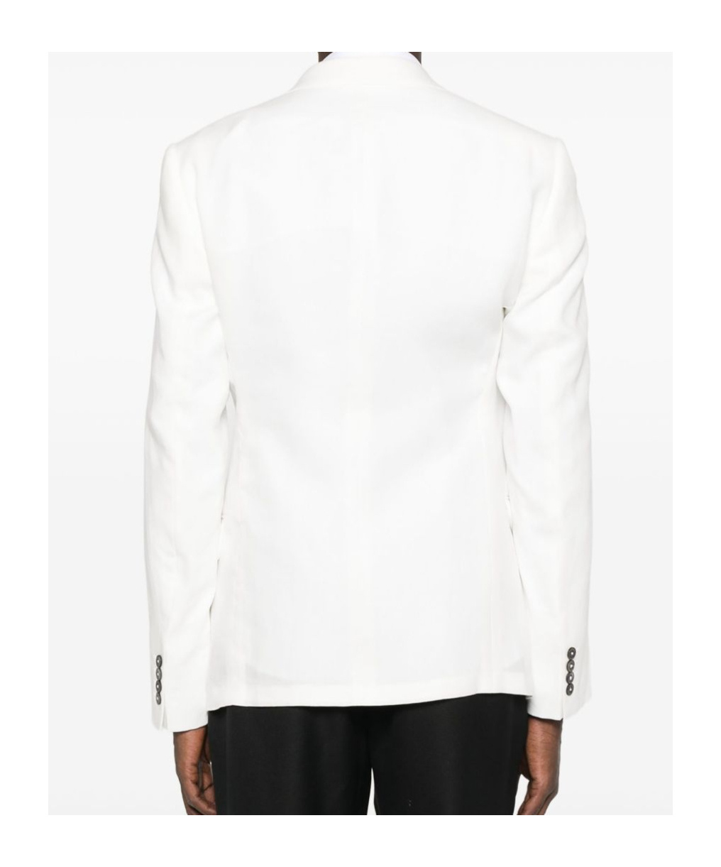 Emporio Armani Double-breasted Blazer Featuring Buttoned Cuffs In White