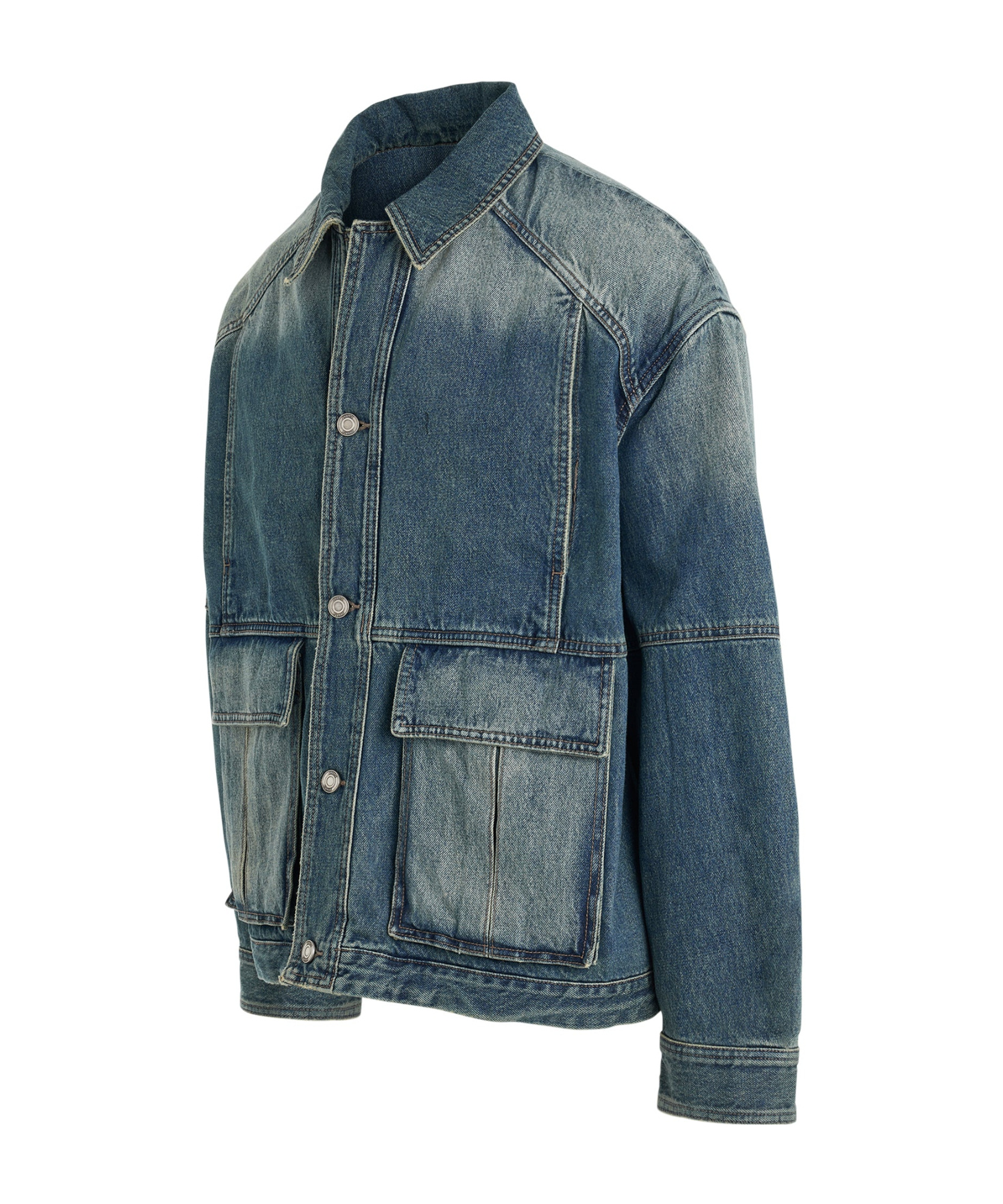Juunj Blue Faded Denim Jacket In Blue