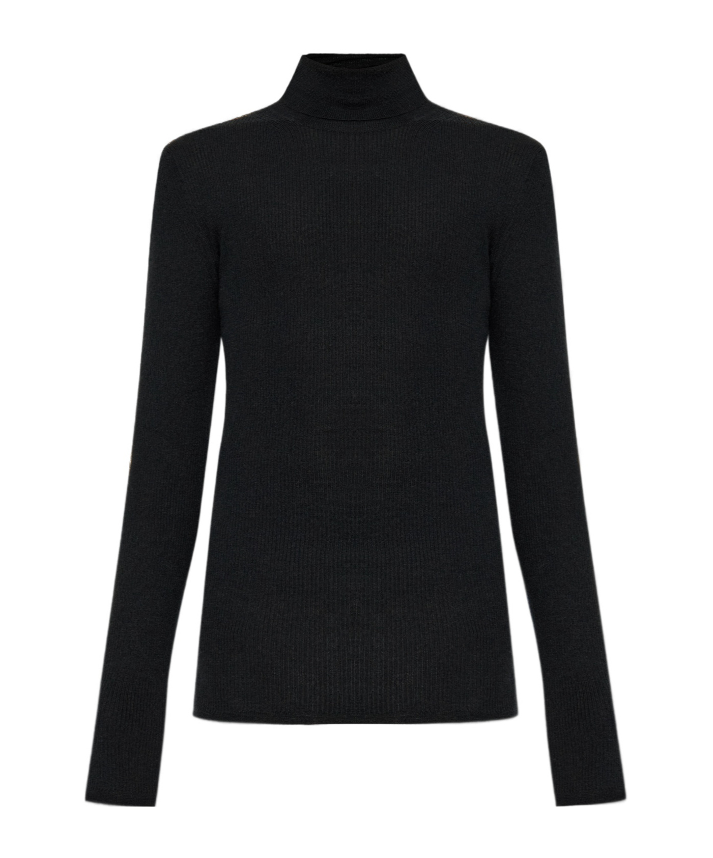 Lanvin Ribbed Turtleneck Sweater In Black