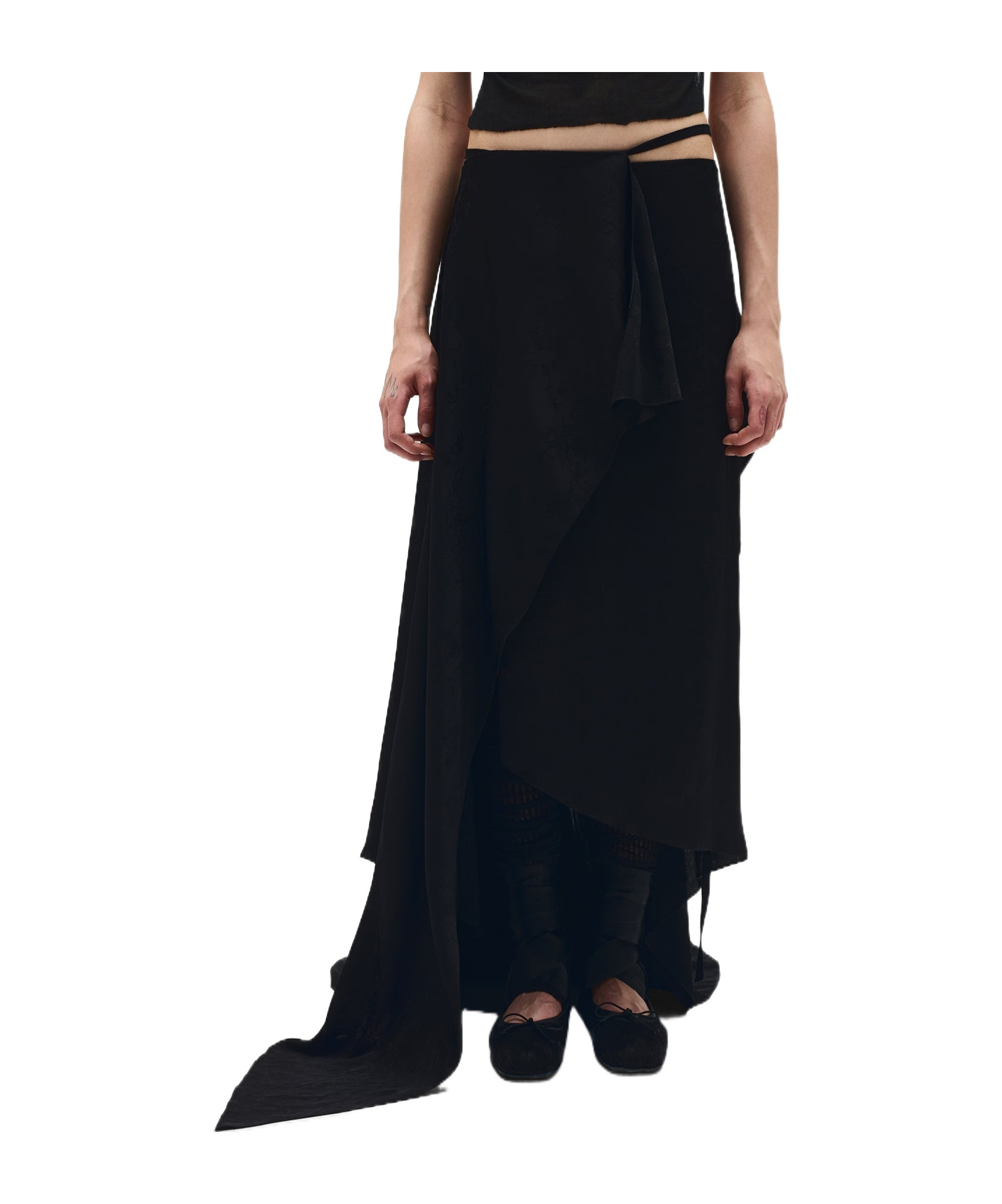 Ann Demeulemeester Sirka Deconstructed Asymmetric Skirt In Black