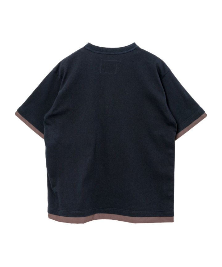 Sacai Pocket Double-layered T-shirt In Blue