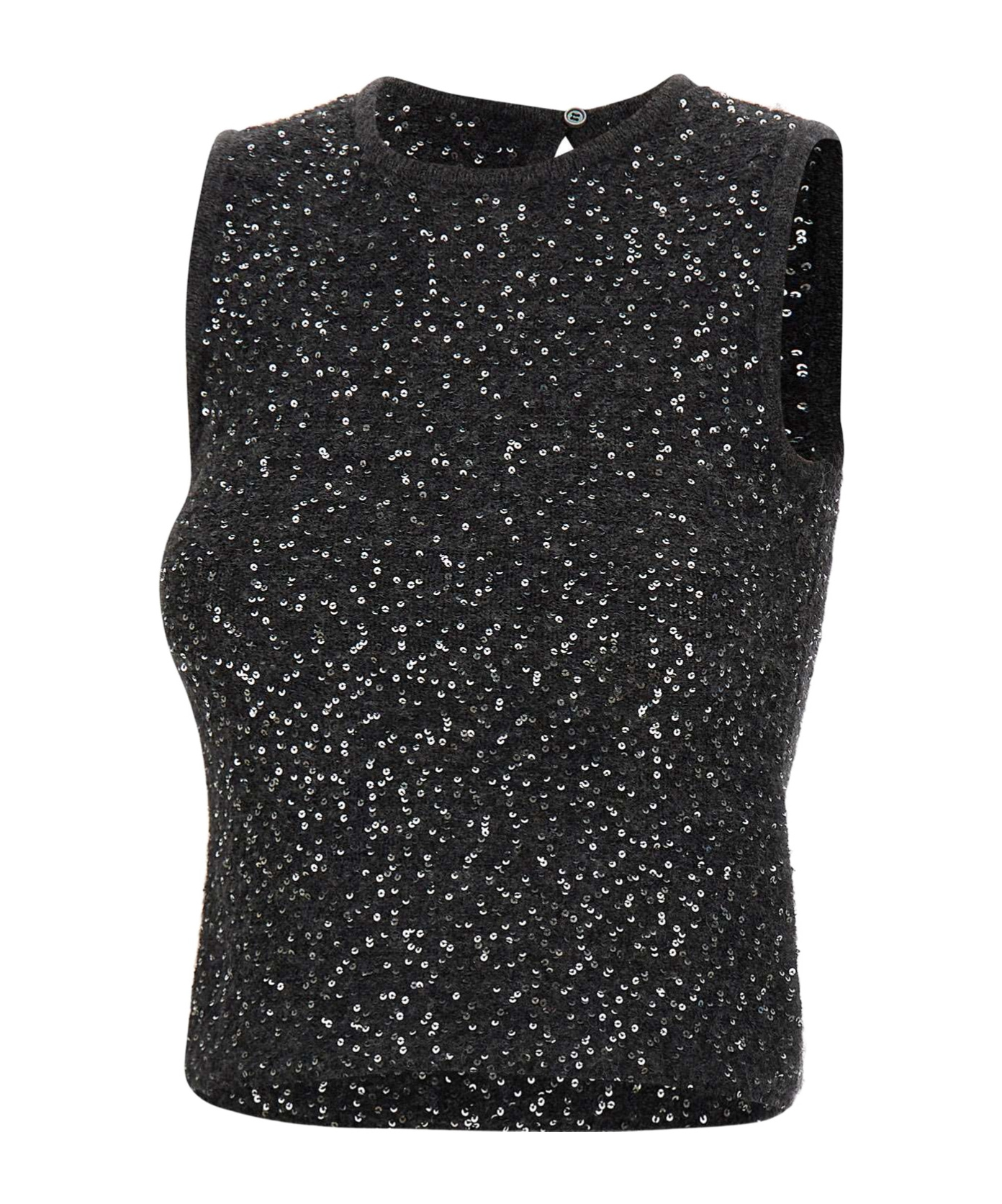 Marella Crew Neck Vest In Black
