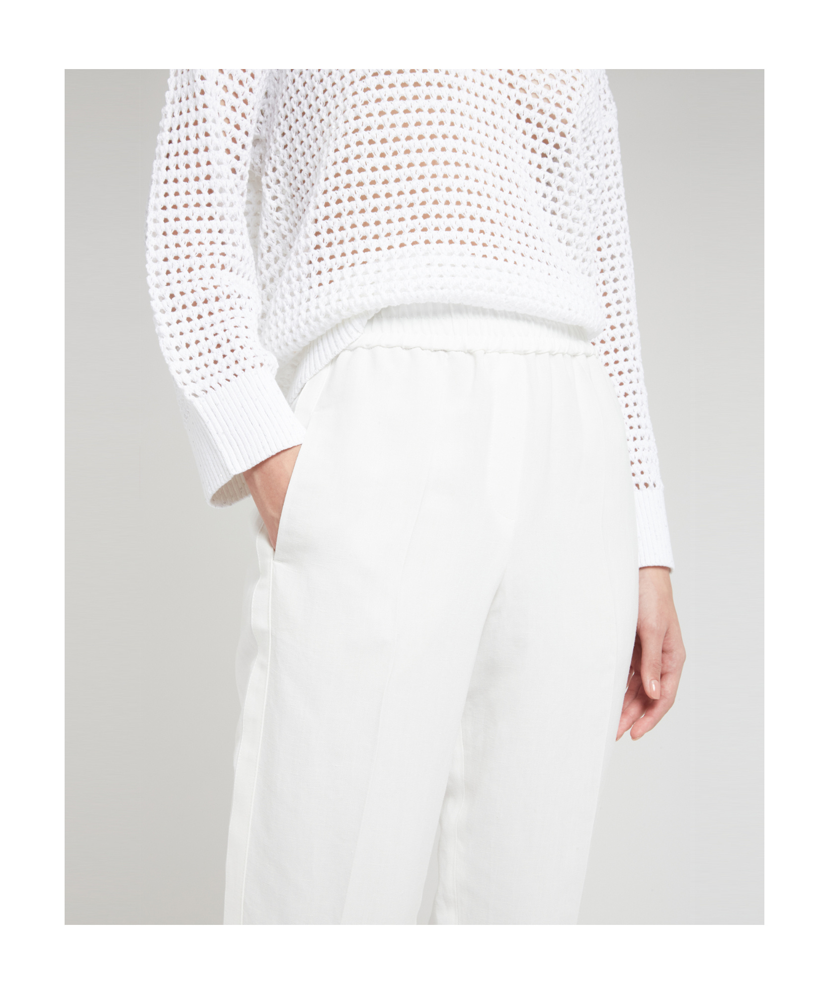 Brunello Cucinelli Loose Waist Casual Pants In White
