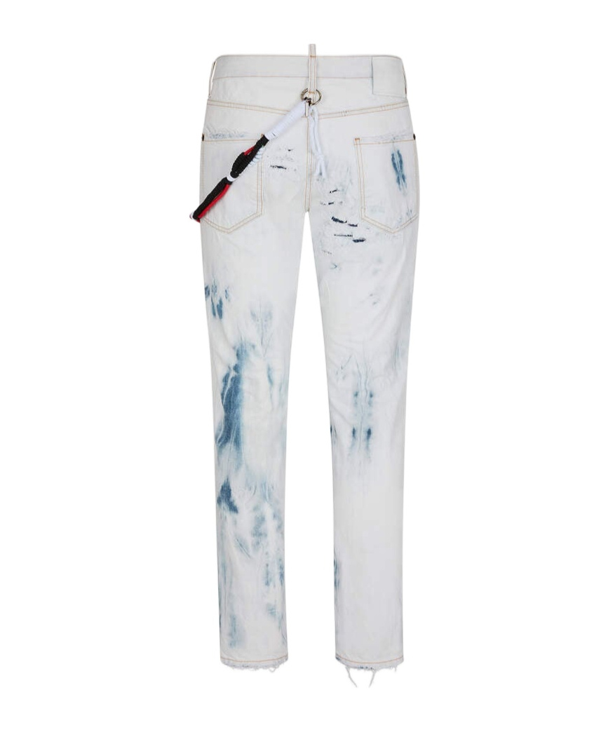 Dsquared2 Distressed Straight-leg Jeans In White
