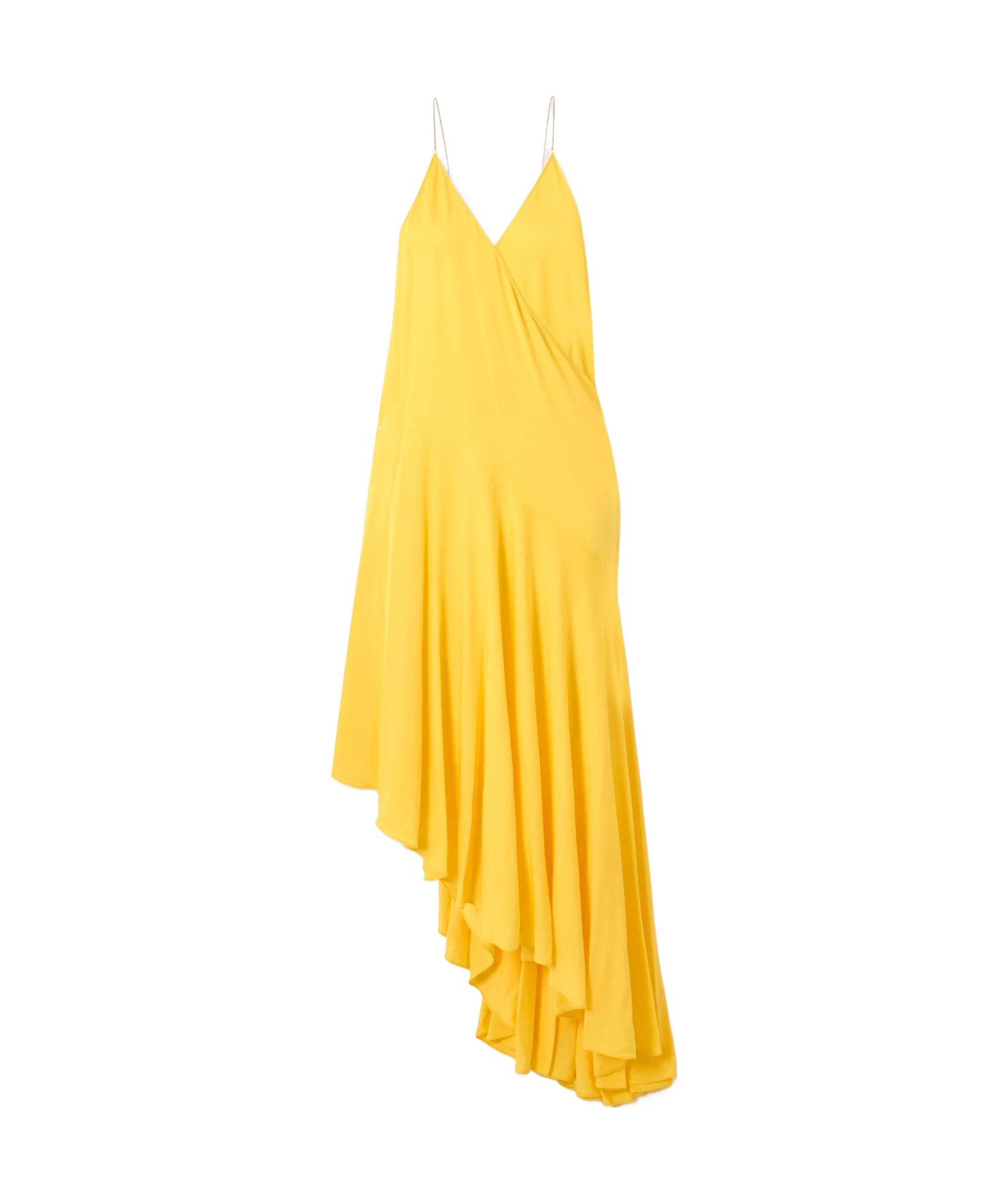 Shop Alaïa Asymmetric Jersey Midi Dress In Yellow