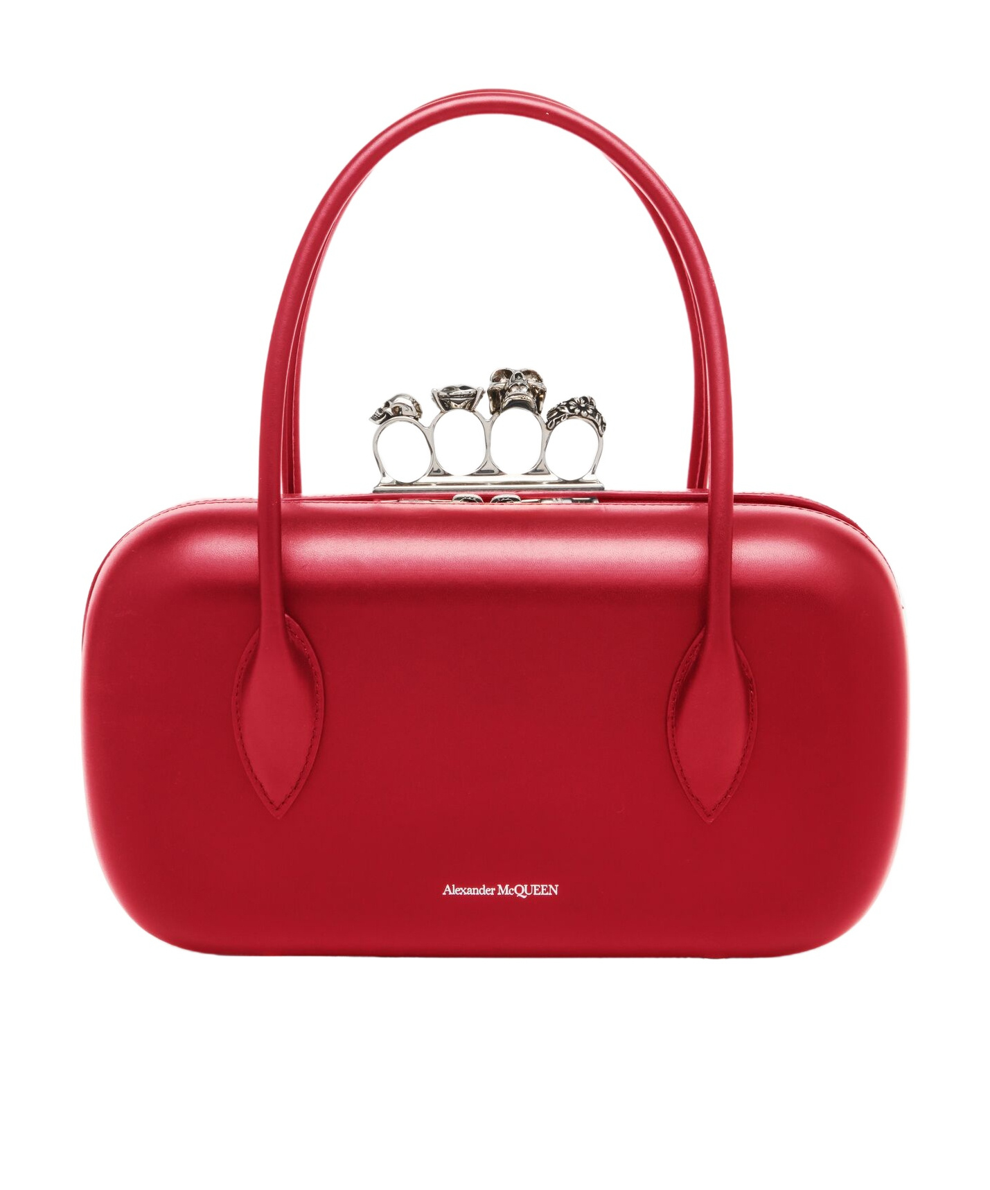 Alexander Mcqueen The Reverse Leather Clutch In Red