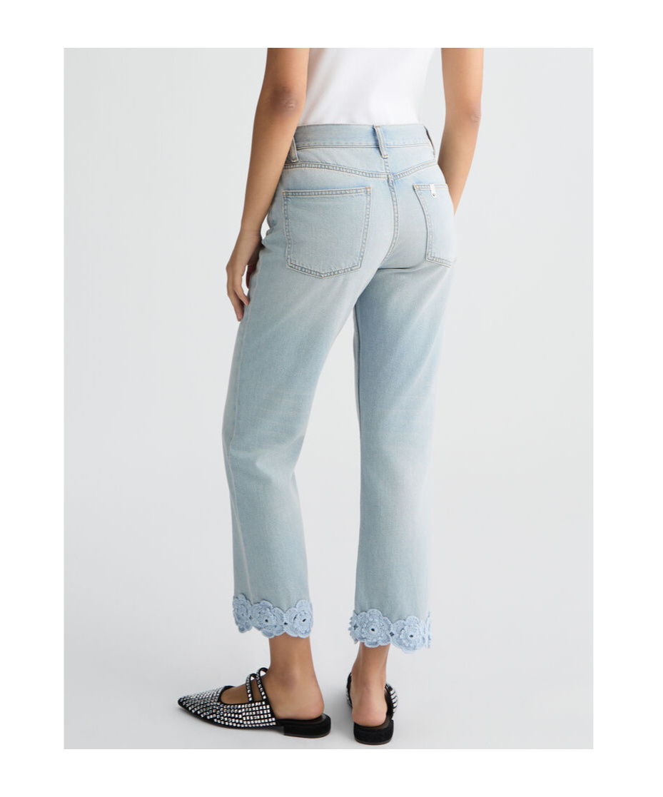 Liu •jo Straight Jeans With Crochet Embroidery