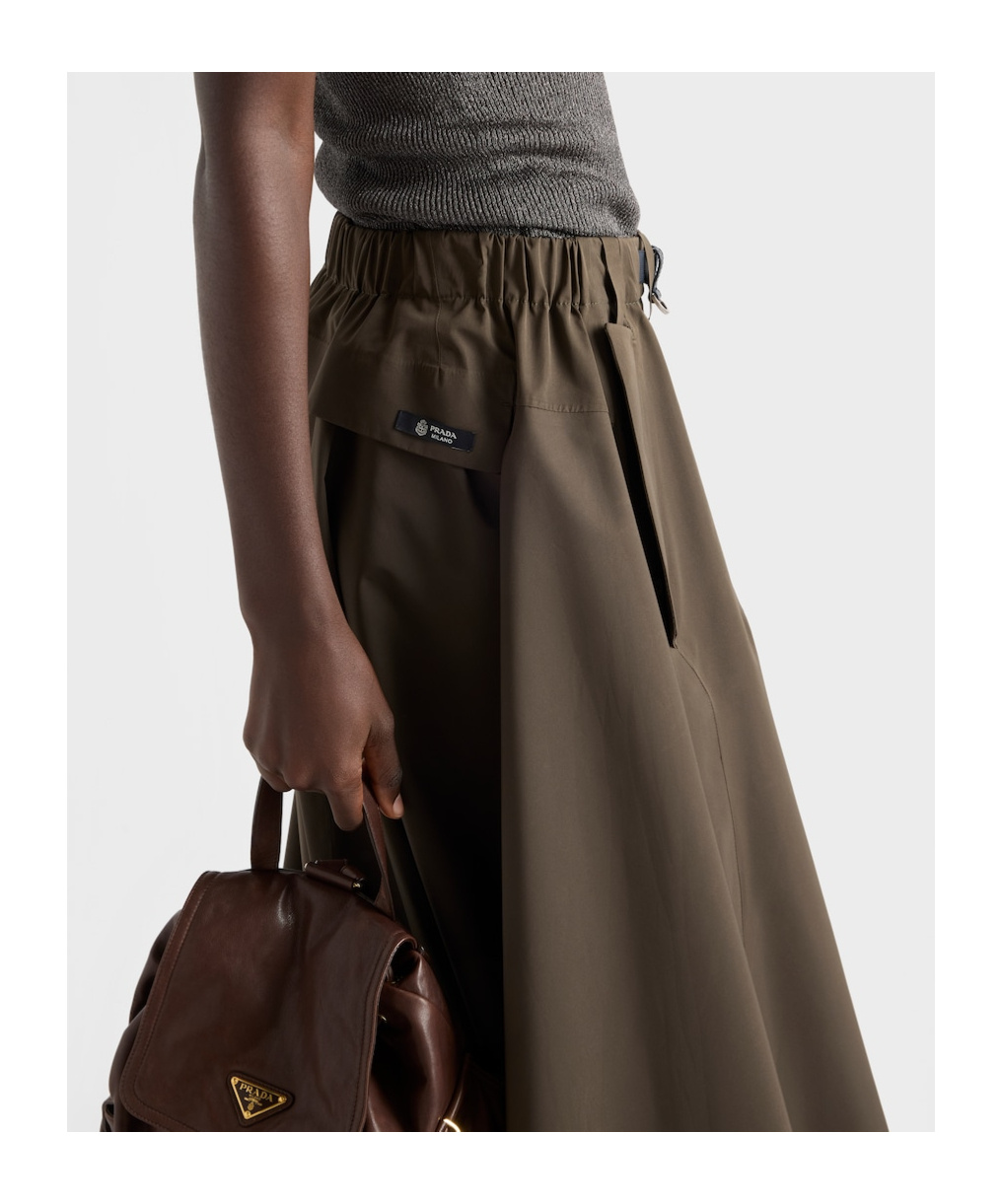 Prada Technical Fabric Circle Skirt In Green