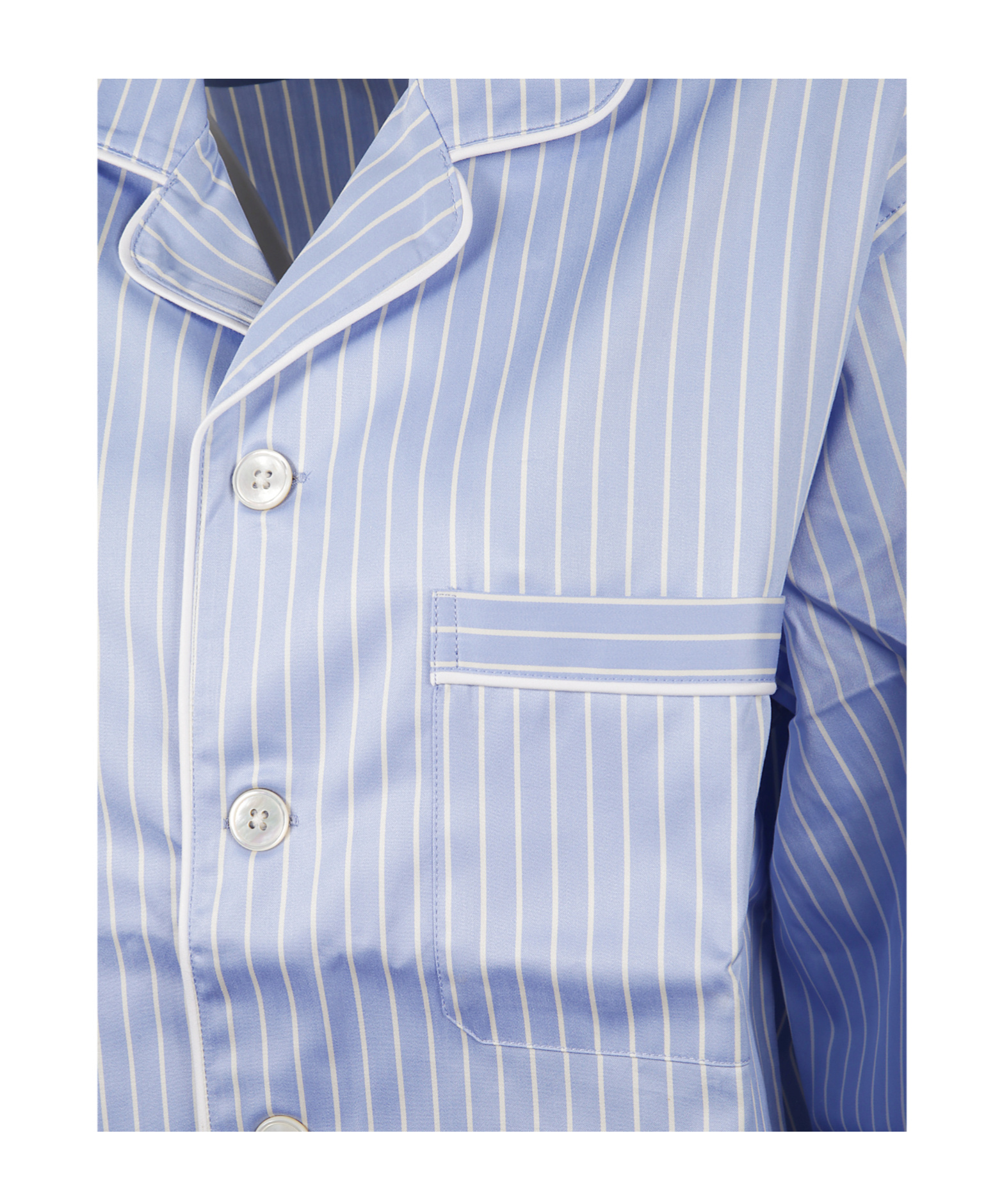 Tekla Sateen Pyjamas Shirt In Organic Cotton In Blue