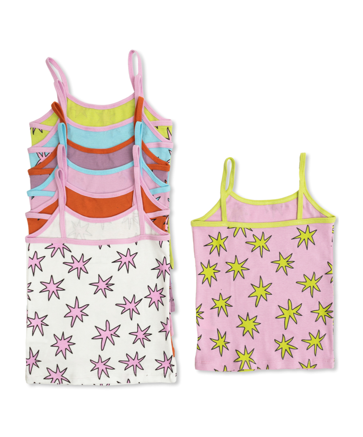 Stella Mccartney Printed Tank Tops (pack Of Seven) In Pink