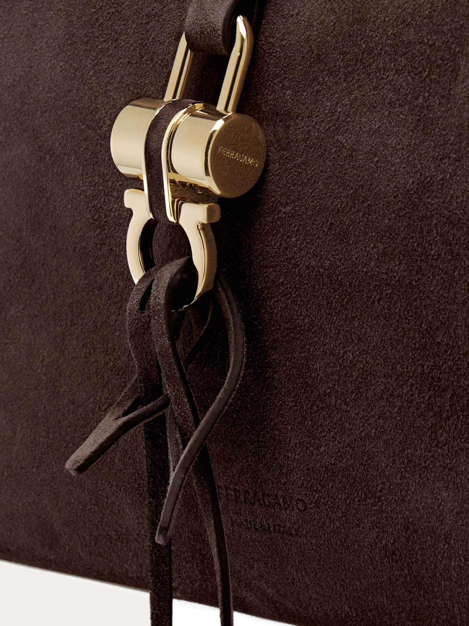 Ferragamo Large Origami Shoulder Bag In Testa Di Moro