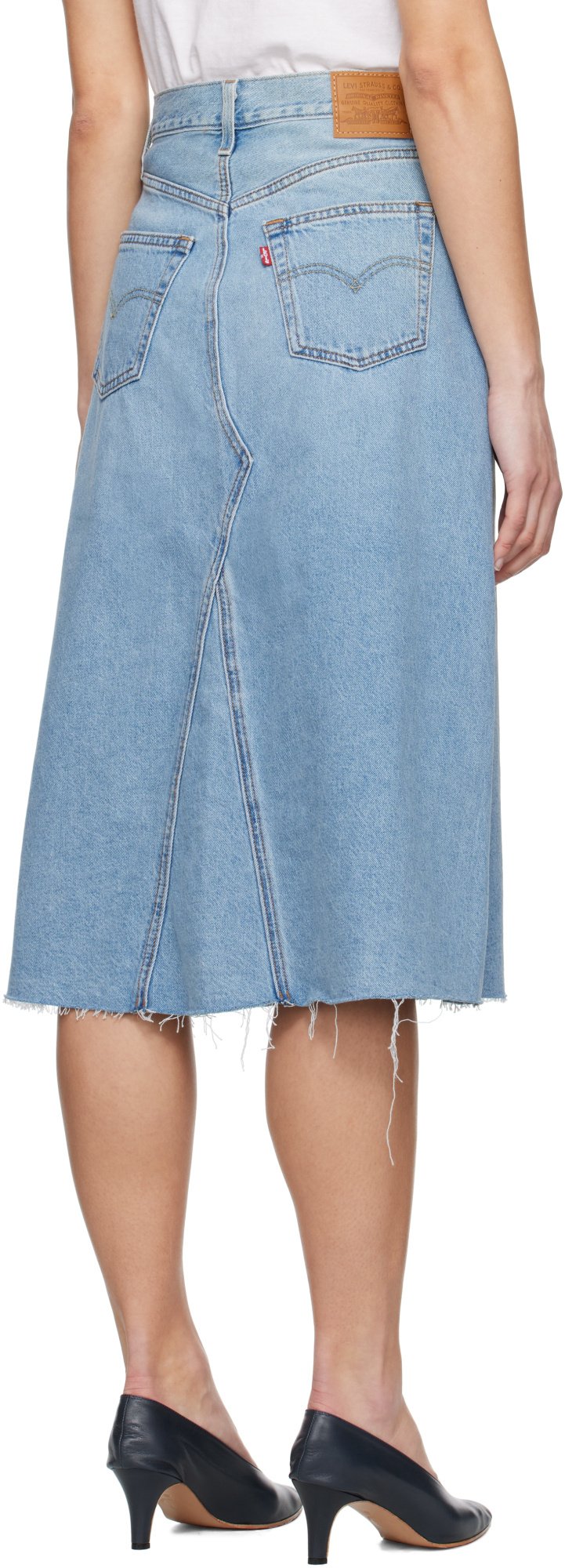Levi's Denim Skirt With Belt Loops In Blue