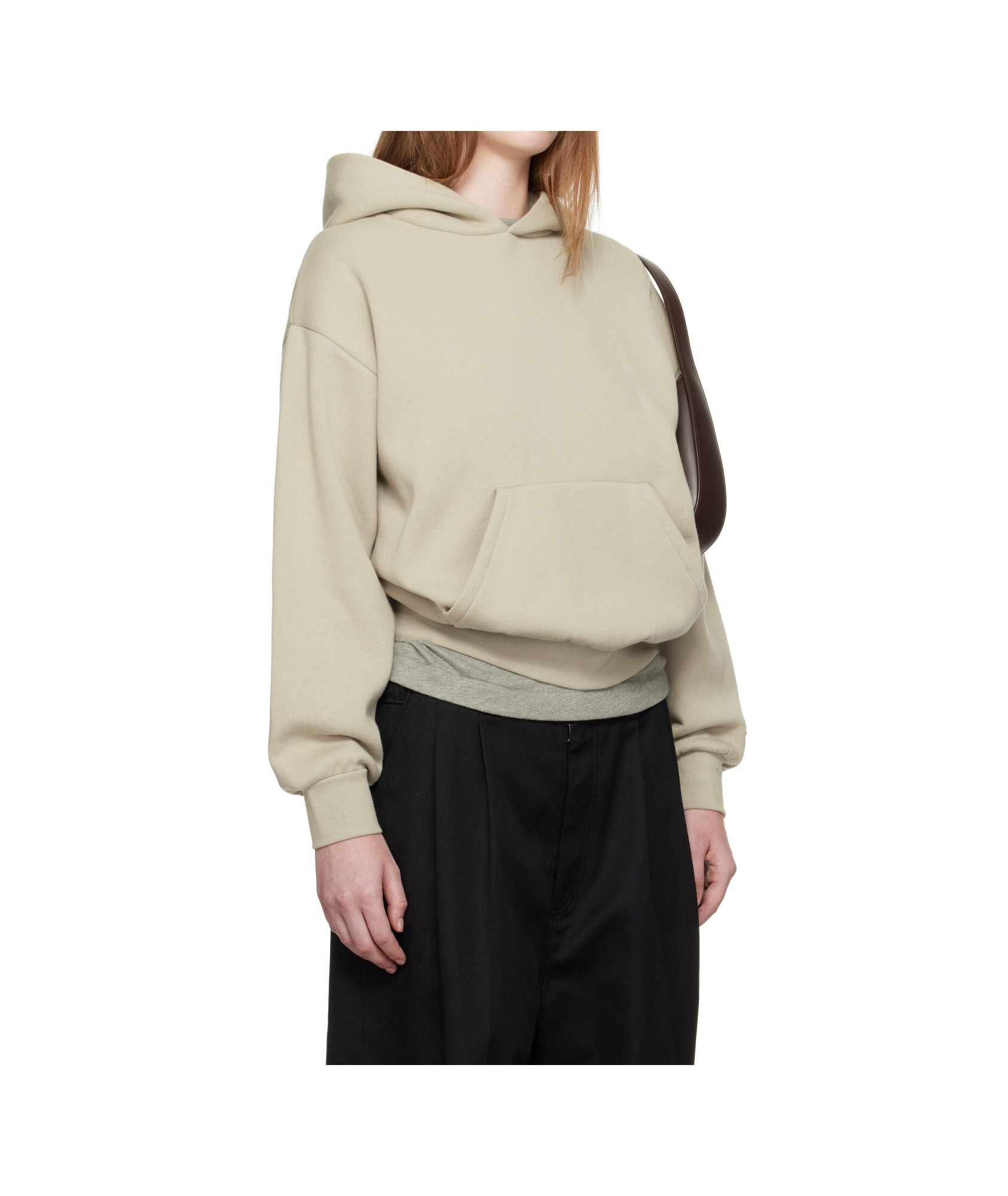 Essentials Logo Patch Hooded Sweatshirt In Brown