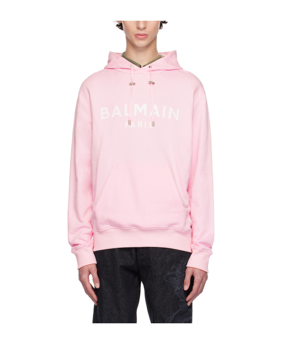 BALMAIN PRINTED BALMAIN PARIS HOODIE 